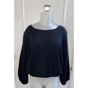 BRYN WALKER Gianna Shirt Gauze Cotton Black Top Small Lagenlook USA MADE